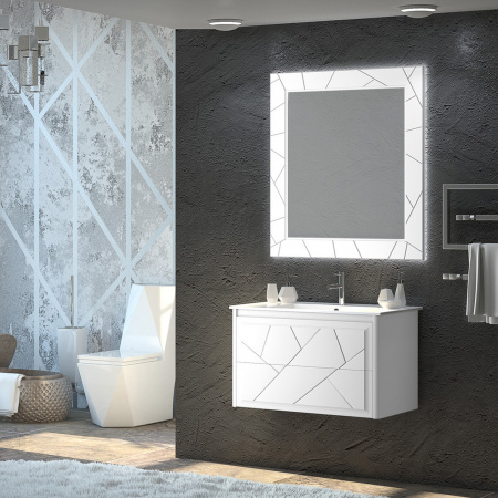 Зеркало с подсветкой Smile Луиджи 90 00-00000522 белое фото