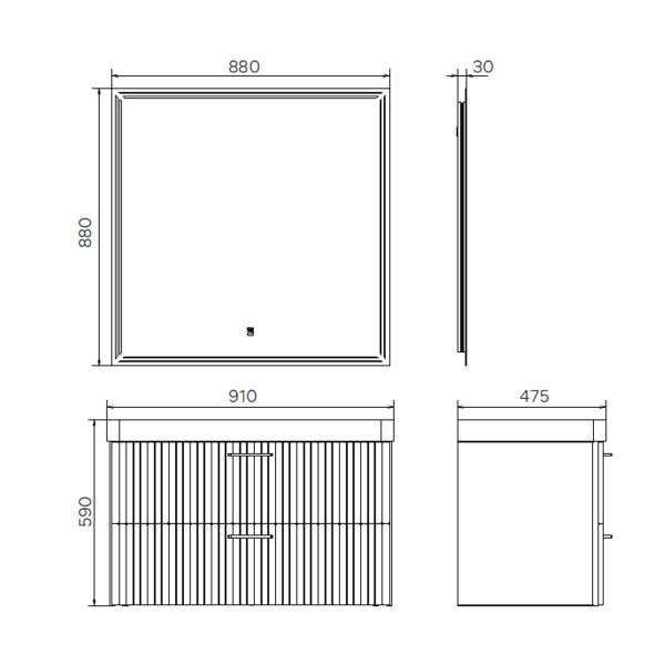 Тумба с раковиной Comforty Ангара 90П 00-00021036 дуб латте фото
