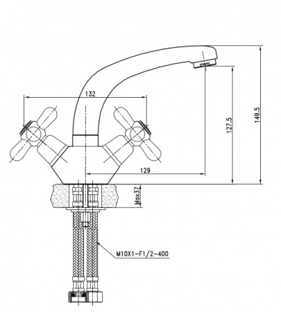 Смеситель для раковины двухвентильный Kaiser Carlson 11011 фото