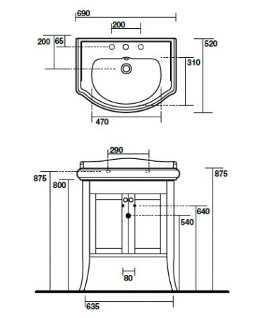 Тумба под раковину Kerasan Retro 735140 noce фото