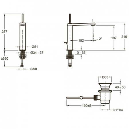 Высокий смеситель для раковины Jacob Delafon Composed E73053-TT титан фото