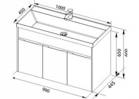 Тумба с раковиной Aquanet Латина 100 00212837 фото
