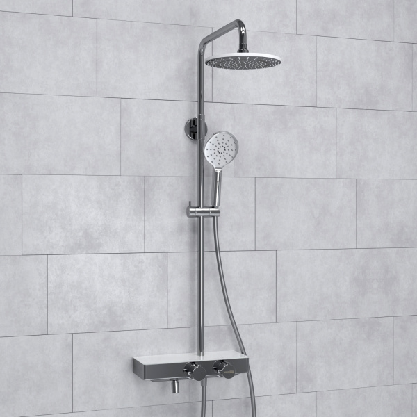 Душевая система (стойка) с термостатом WasserKRAFT Thermo A113.067.127.CH хромоникель фото