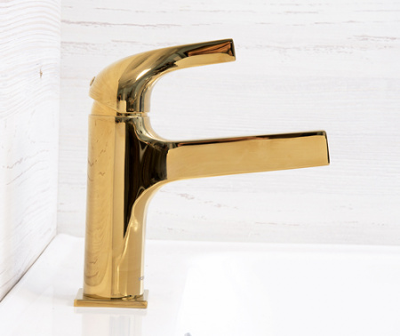 Смеситель для раковины WasserKRAFT Sauer 7103 глянцевое золото фото