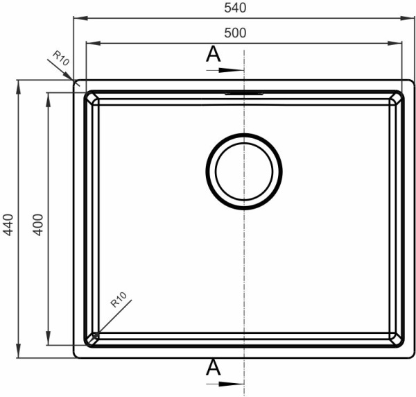 Кухонная мойка ОПТИМА-HM 500.400.10.10 Florentina OHM.500.400.B.10.S.10 фото