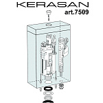 Механизм смыва Kerasan 750990 Geberit 3/6 л (хром)