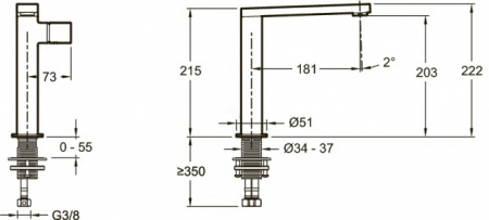 Высокий смеситель для раковины Jacob Delafon Composed E73159-ND-CP фото