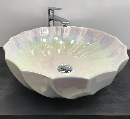 Накладная раковина CeramaLux NC 423 46х46 перламутр фото