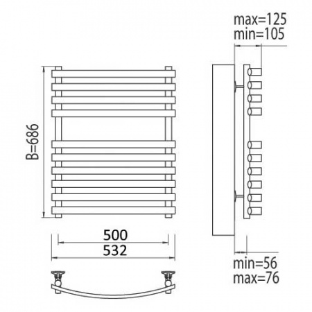 Полотенцесушитель электрический Terminus Капри П10 4660059920801 500х686 фото