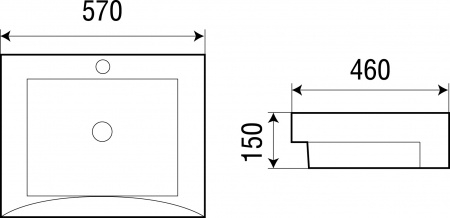 Раковина полувстраиваемая WeltWasser Deilbach DEILBACH 4013 57х46 фото