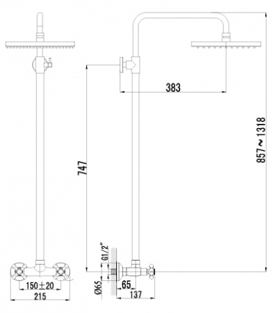 Душевая система (стойка) Lemark Standard LM2160C фото