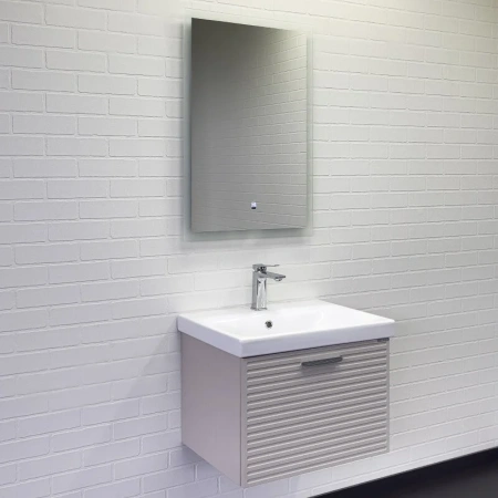 Тумба с раковиной Comfortу Касабланка 00-00019249CF серый шелк фото