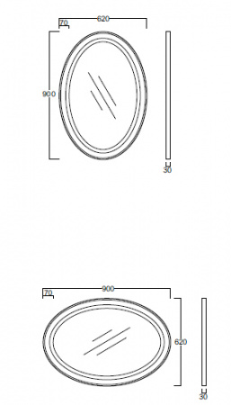 Зеркало Simas Lante LAS1 nero черное фото