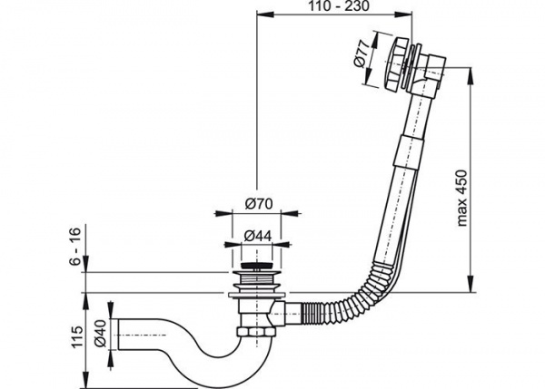 Слив-перелив для ванны Zorg Antic WS - BR авомат фото