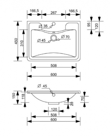 Раковина Style Line Атлантика 60 СС-00002203 фото