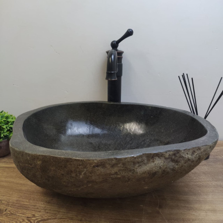 Накладная раковина из речного камня RS01133 (46*38*15) C2 фото