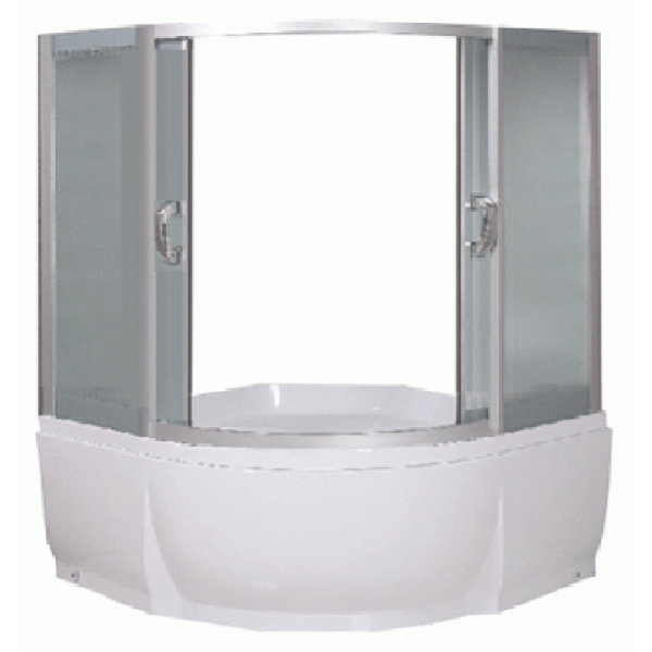 Шторка на ванну раздвижная River Eger 150 МТ 150*150*150 МТ матовое стекло фото