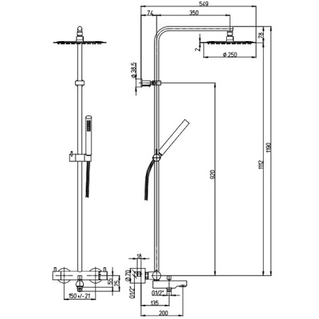 Душевая система Paini Cox 78CR687TH Хром фото