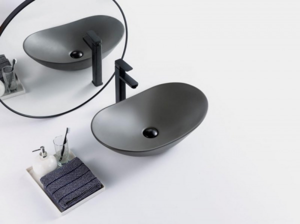 Накладная раковина BelBagno BB1404-H311 60x37 серая матовая фото