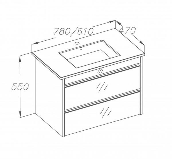 Тумба под раковину Smile Фреш 80 00-00002822 белая фото
