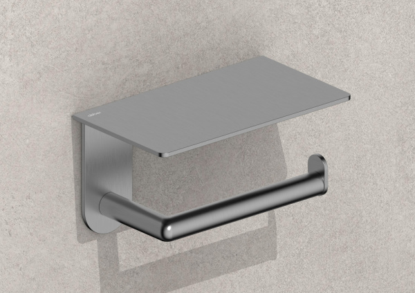 Держатель для туалетной бумаги с полкой Abber Pol 316 AA1930BGG брашированная оружейная сталь фото
