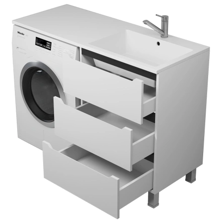 Тумба под стиральную машину Uperwood Tanos 120 291020259 белая/графит фото