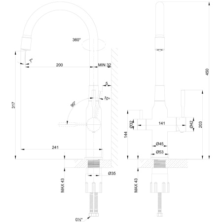 Смеситель для кухни с подключением к фильтру Lemark Expert LM5083BL-Black фото