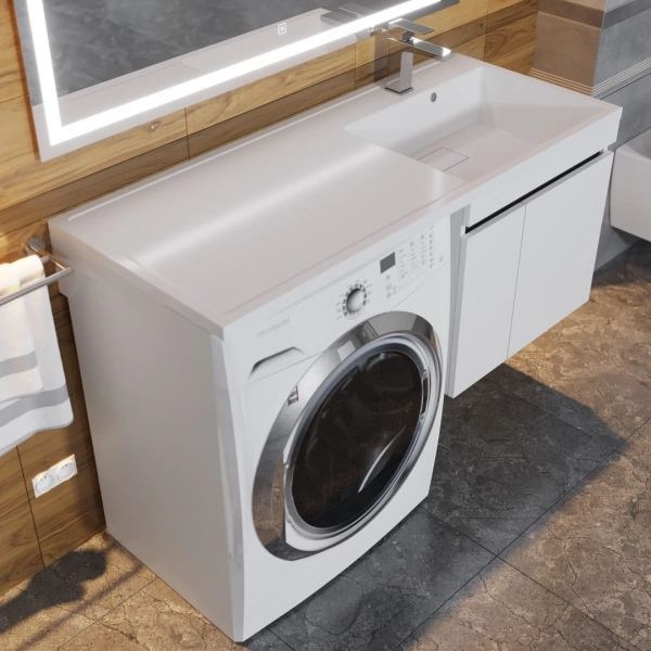 Тумба под стиральную машину Uperwood Magenta 5930205160 белая/графит фото