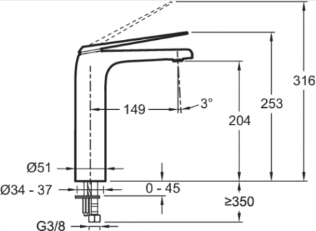 Высокий смеситель для раковины Jacob Delafon Avid E97347-ND-CP фото