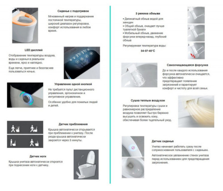 Электронный унитаз-биде импульсный Abber Bequem AC1119S с инсталляцией AC0101P фото