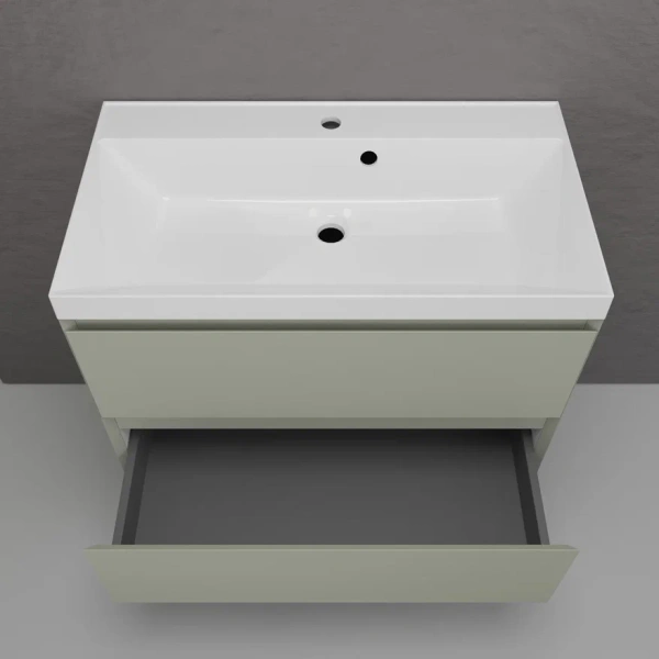 Тумба подвесная под раковину Style Line Манхэттен 80 ЛС-00002361 олива фото