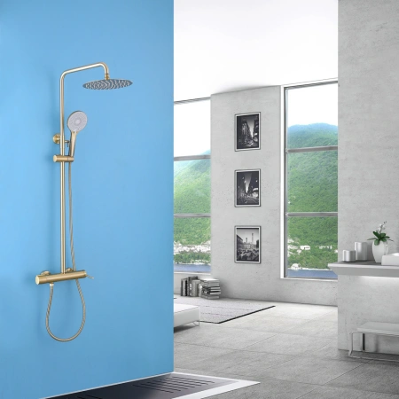 Душевая система (стойка) Abber Emotion AF8816G матовое золото фото