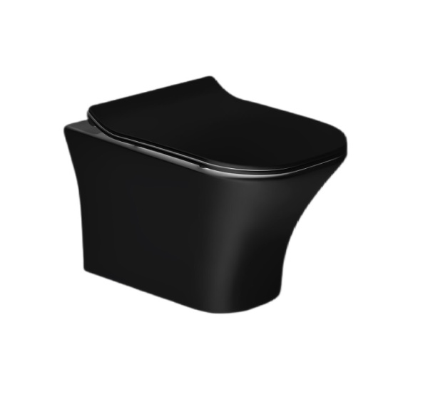 Унитаз подвесной безободковый Cerutti SPA  Vettore Aria CT7506 с сиденьем, черный матовый фото