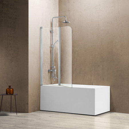 Шторка на ванну складная Vincea VSB-12114CL прозрачное стекло фото