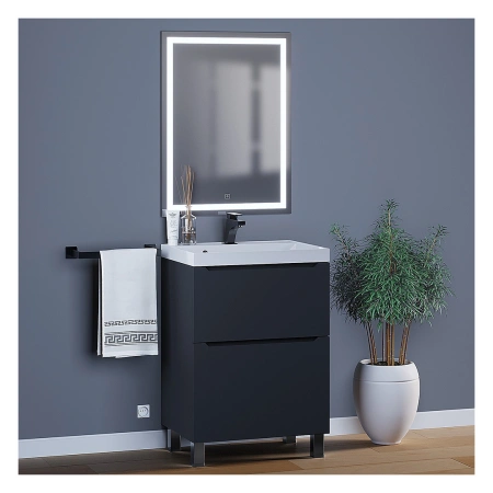 Тумба под раковину напольная Uperwood Tanos 60 291120331 черная матовая фото