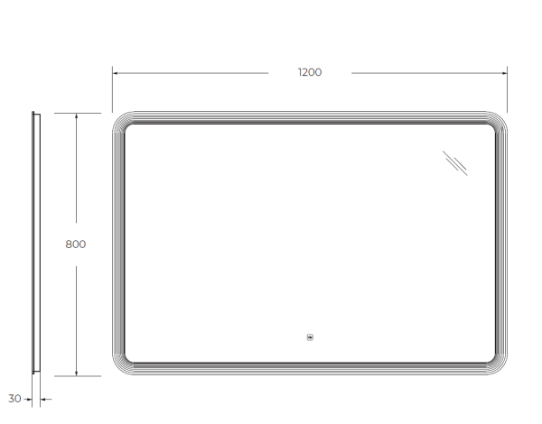 Зеркало с подсветкой и сенсорным выключателем Cezares Duet CZR-SPC-DUET-1200-800-LED-TCH 120x80 фото