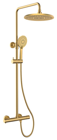Душевая система с термостатом Kaiser Serio 05577-3 шлифованное золото фото