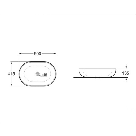 Накладная раковина Vincea VBS-113MB 60x41 черная матовая фото
