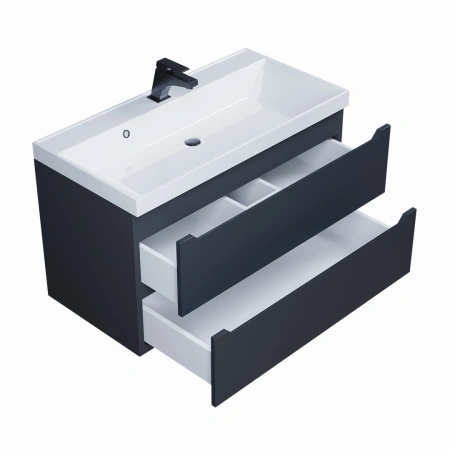 Тумба под раковину Uperwood Tanos 90 291020233 черная матовая фото