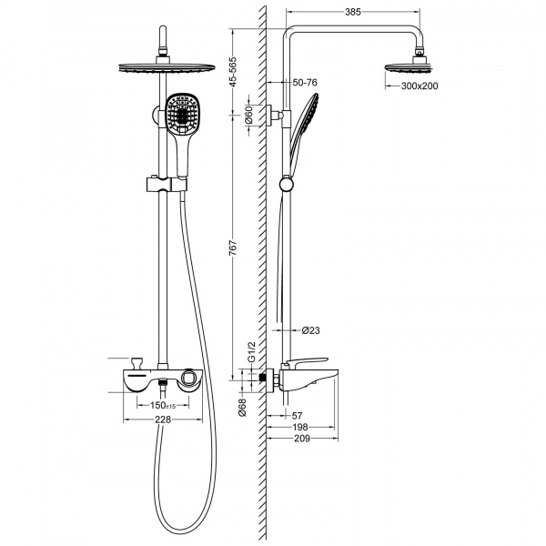 Душевая система (стойка) Timo Helmi SX-1170/03 фото