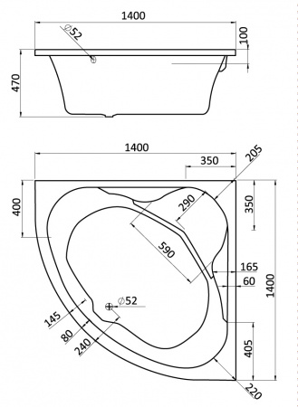 Акриловая ванна Santek Карибы 1.WH111982 140х140 фото
