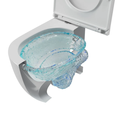 Подвесной унитаз со смывом торнадо CeramaLux N TR5777 c сиденьем фото