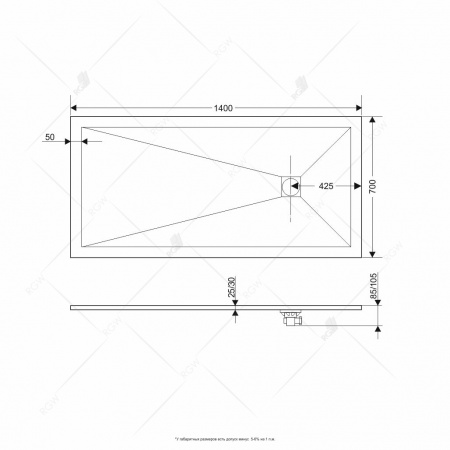 Поддон для душа RGW Stone Tray ST-0147G 16152714-02 70x140 фото