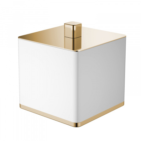 Стакан для ваты Boheme Q 10964-W-G белый/золото фото