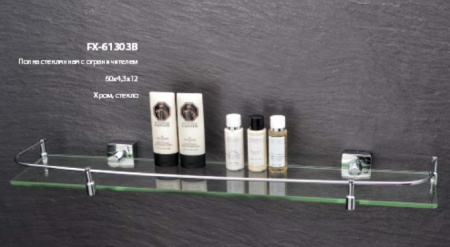 Полка стеклянная Fixsen Kvadro FX-61303В фото