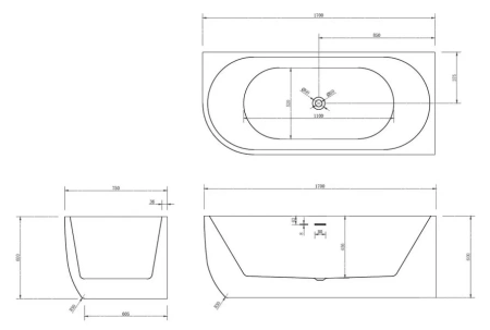 Ванна акриловая Abber AB9315 R 170x75 фото