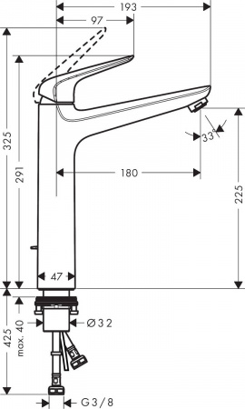 Высокий смеситель для раковины Hansgrohe Novus 71123000 фото