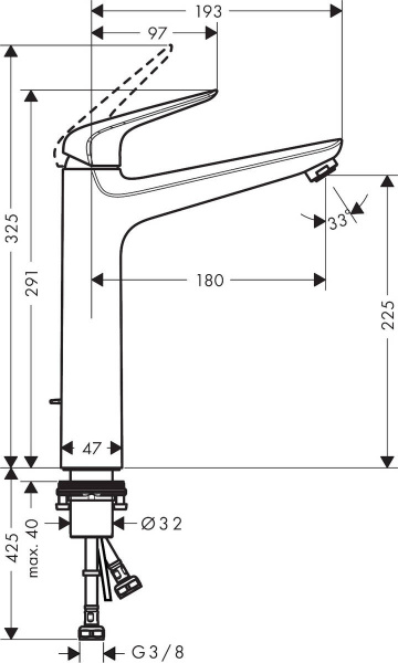 Высокий смеситель для раковины Hansgrohe Novus 71123000 фото