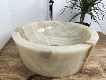 Раковина из оникса Indo Drum Green Medium DO-00203 фото