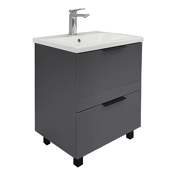 Тумба с раковиной Comforty Лима 60Н2 00-00019209 антрацит фото